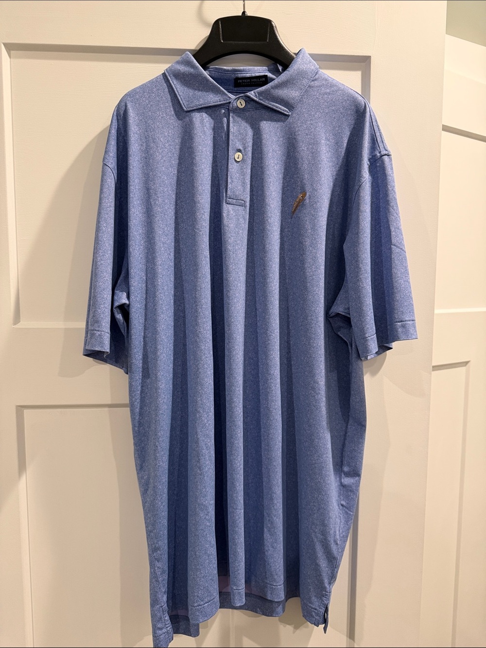 Peter Millar Heathered Blue Performance Polo NWOT Chechessee Creek Logo IYKYK